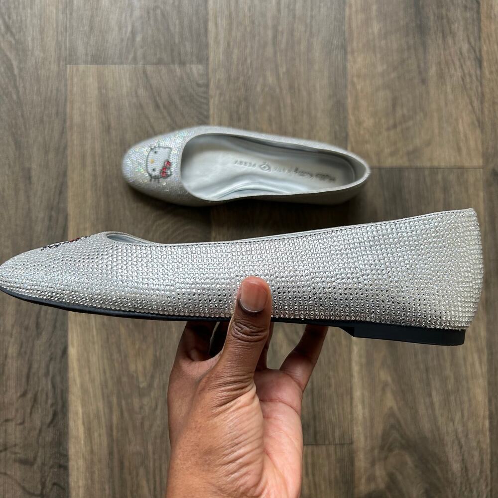 Katy Perry Collections Silver Hello Kitty Crystal Ballet Flats - Picture 3 of 11